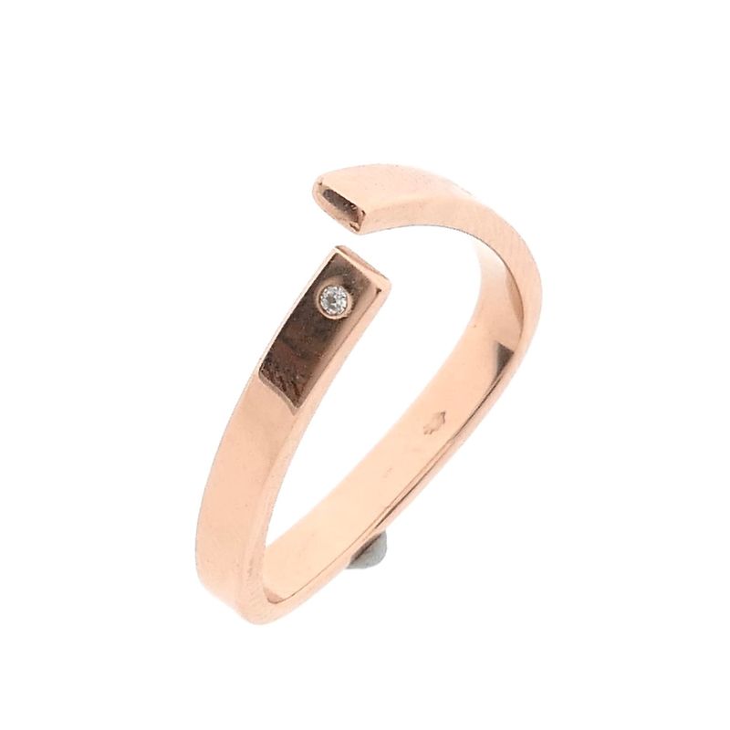 Afbeelding 1 van Jeunesse roségouden ring met diamant; 0,01 ct.