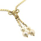 Image 6 of Gold fantasy link necklace with fixed pendant and cultured pearls
