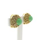 Image 2 of Gold clip-on earrings with chrysoprase