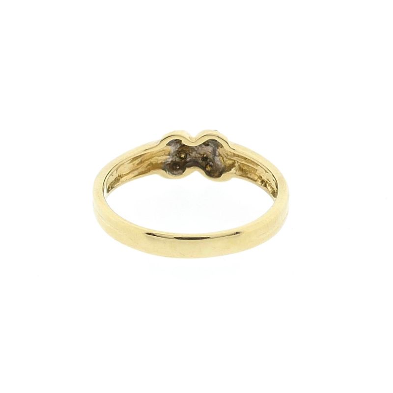 Image 6 of Gold ring with diamonds; 0.04 ct.