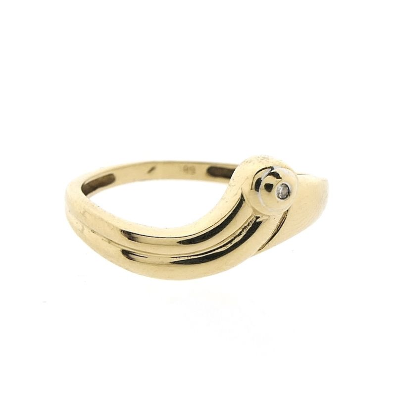 Image 5 of Gold solitaire ring with diamond 0.005 ct.
