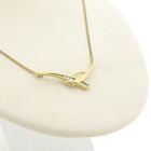 Image 9 of Gold gourmet link necklace with fixed pendant | 42 cm | Zirconia