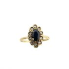 Image 3 of 18 carat gold entourage ring with sapphire and diamond