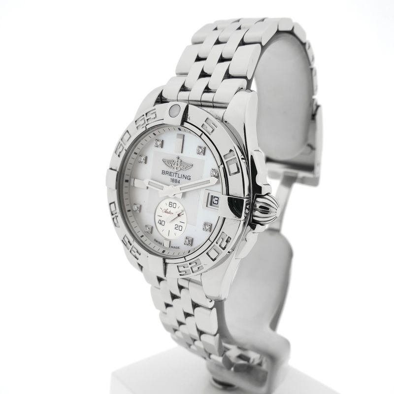 Image 7 of Breitling Galactic 36 A37330; Automatic watch with diamonds and mother-of-pearl dial