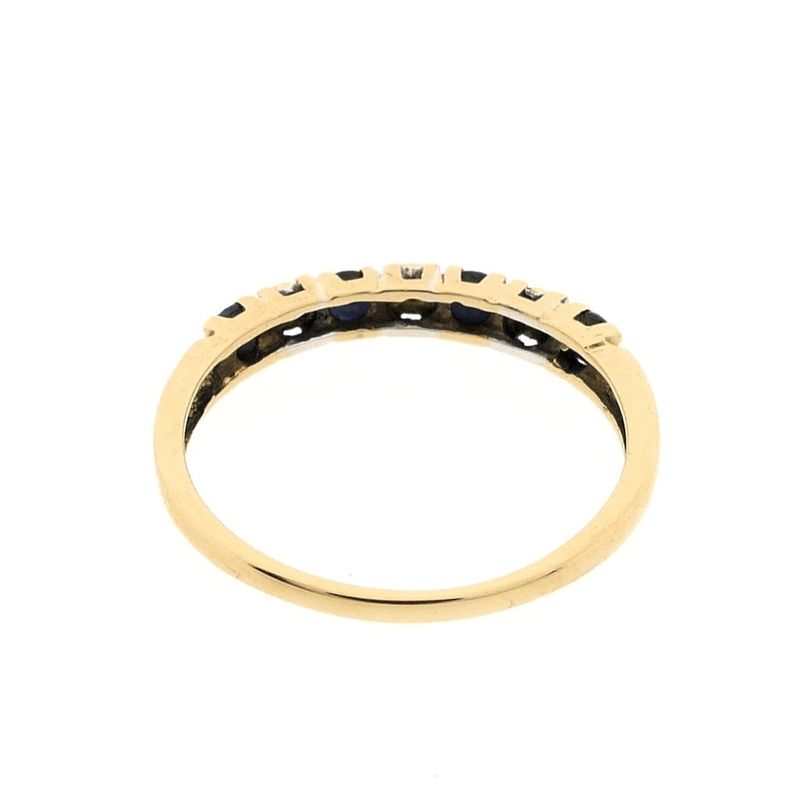 Image 5 of Gold ring with sapphire and diamond | 0.015 ct.
