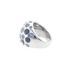 Image 8 of White gold domed ring with aquamarine and amethyst