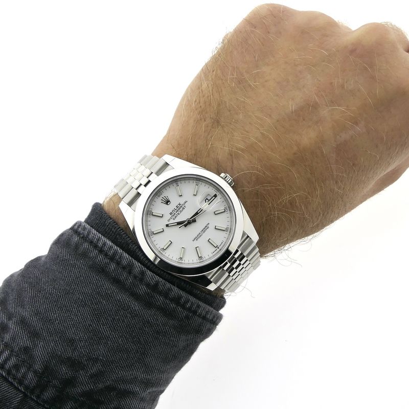 Image 20 of Rolex Datejust 41mm 'White Stick Dial' 126300; Automatic men's watch