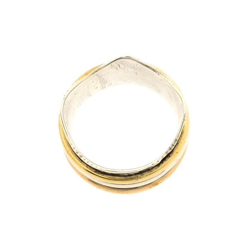 Image 3 of Silver ring with gold-plated rings