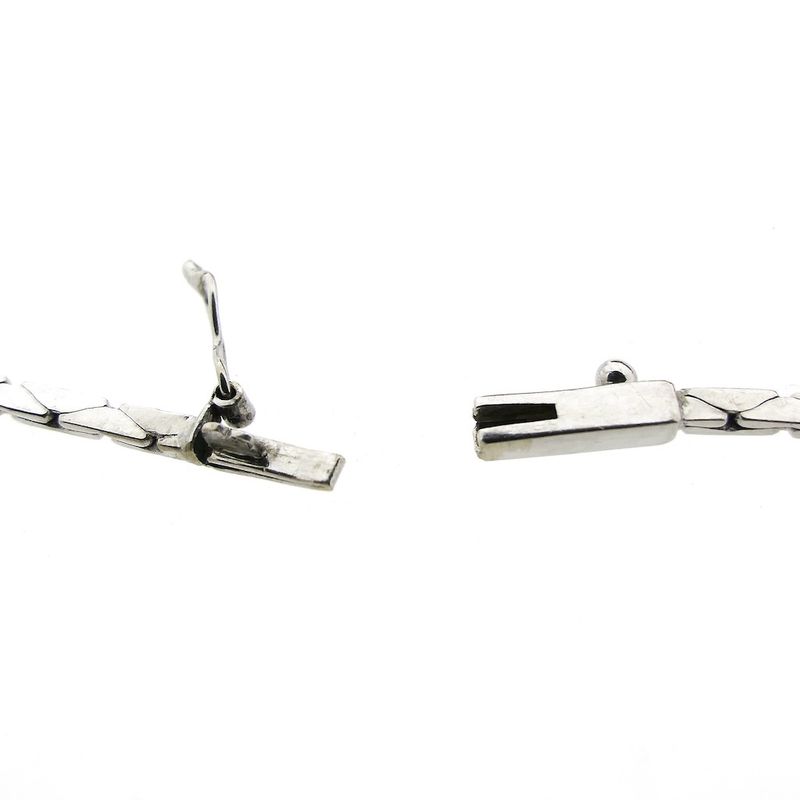 Image 6 of White gold necklace with pearl and diamond; 0.20 ct. | 49.5 cm