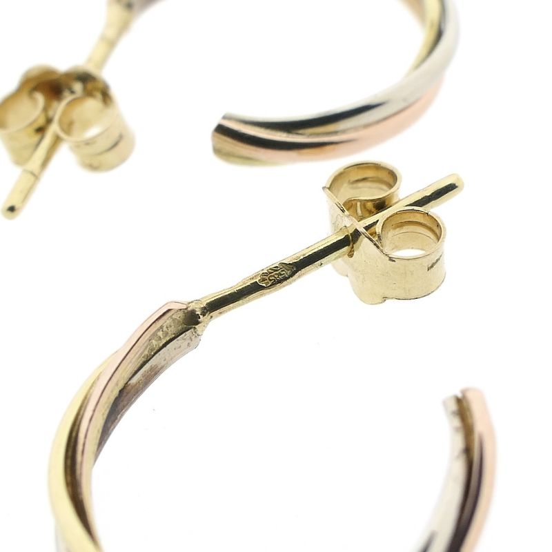 Image 6 of Tricolor gold stud earrings