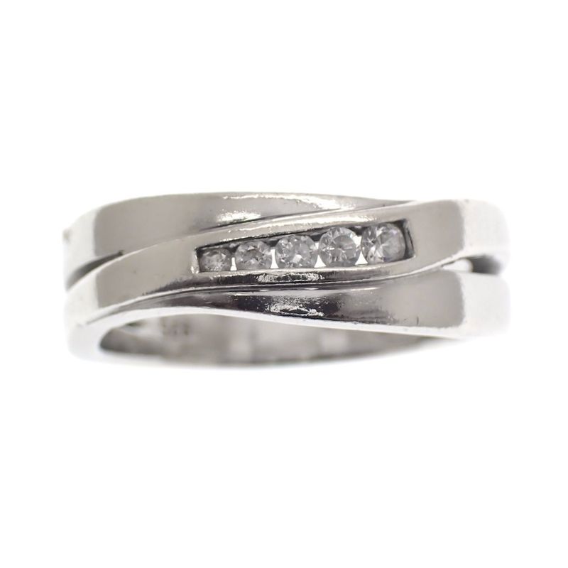 Image 1 of Silver fantasy row ring with zirconia