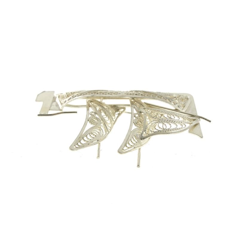 Image 9 of Antique ship brooch in filigree technique