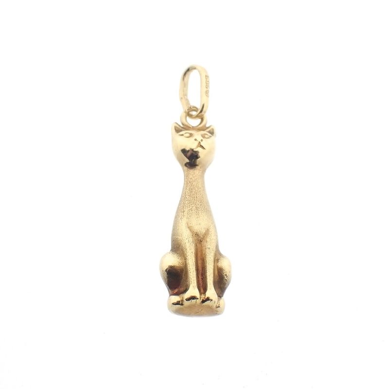 Image 1 of Gold pendant of a cat