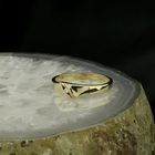 Image 2 of Gold solitaire ring with diamond; 0.02 ct.