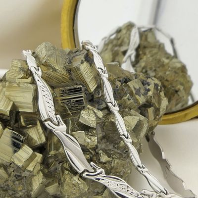 White gold fantasy link necklace Image 2 of White gold fantasy link necklace