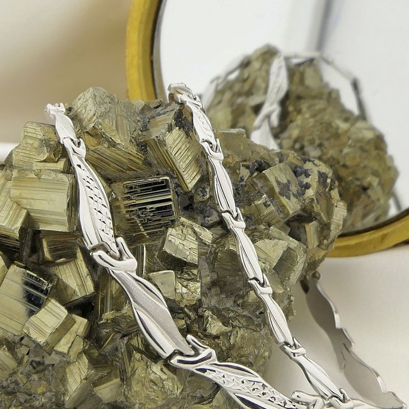 Image 2 of White gold fantasy link necklace