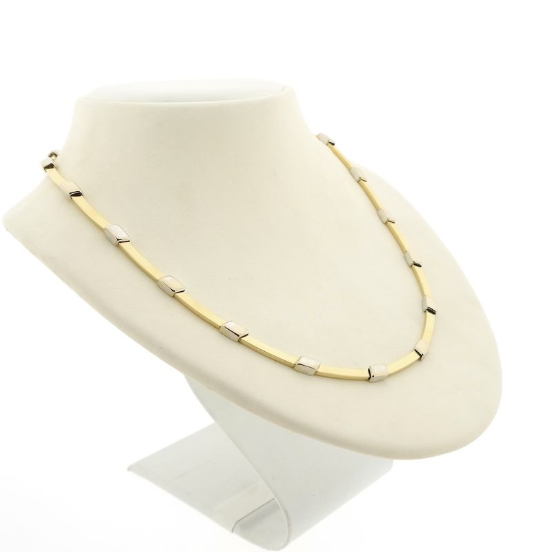 Image 3 of Golden bicolor women's necklace.