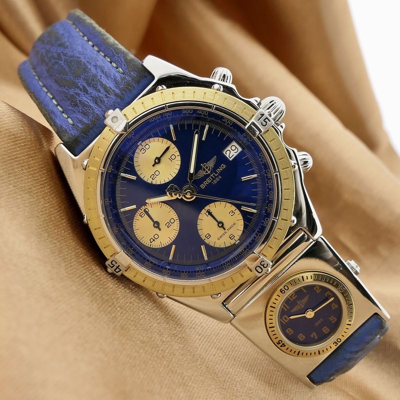 Image 16 of Breitling Chronomat D13047; Vintage pilot men's watch with UTC module