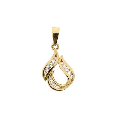 Gold pendant with zirconia stones Image 1 of Gold pendant with zirconia stones