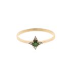 Image 3 of 18K rose gold ring with emerald and diamond | 0.04 ct.