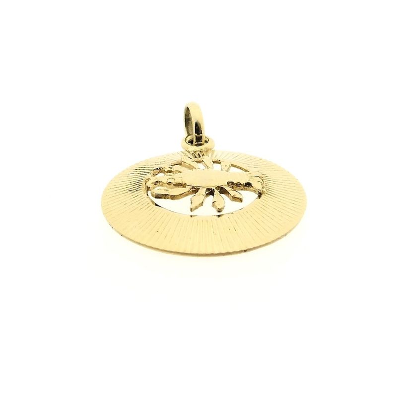 Image 7 of Gold zodiac sign pendant; Cancer | Fabiola