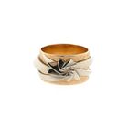 Afbeelding 6 van Vintage bicolor gouden ring met diamant; 0,05 ct.