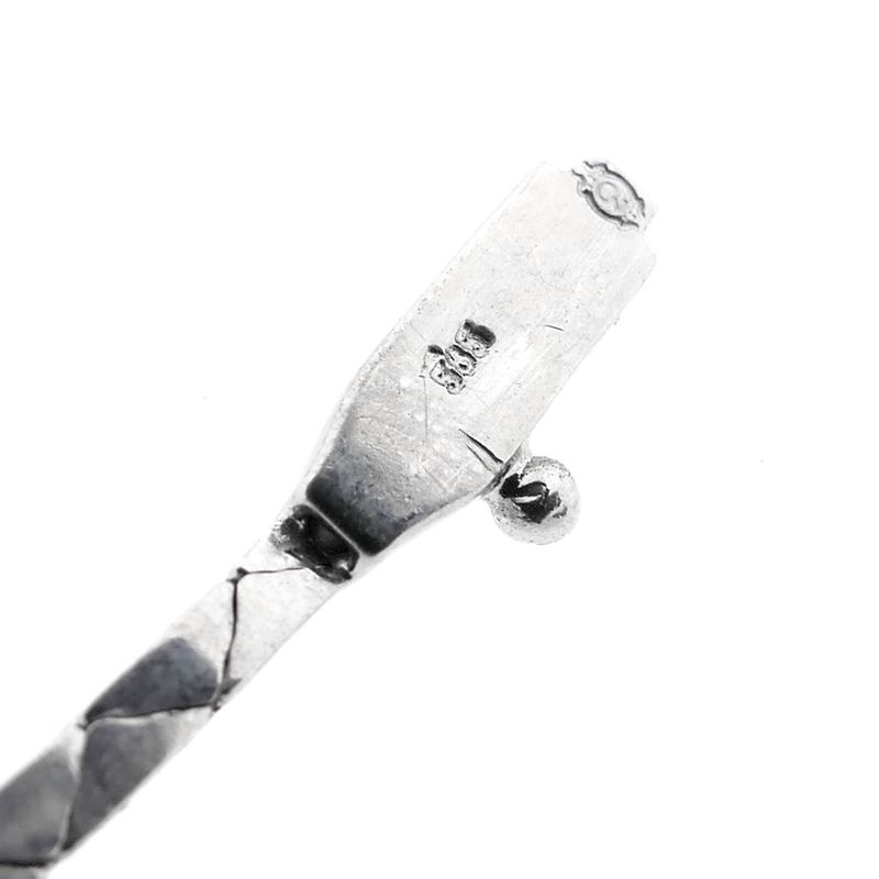 Image 10 of White gold necklace with fixed pendant of sapphires and diamonds; 0.14 ct.