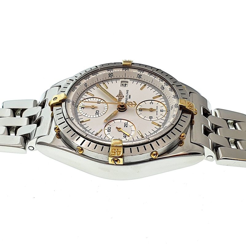 Image 10 of Breitling Chronomat; Chronograph men's watch on pilot's strap