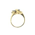 Image 4 of Gold ring with sapphire and diamond; 0.18 ct.