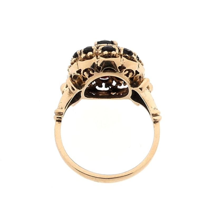 Image 6 of Gold entourage ring with garnet