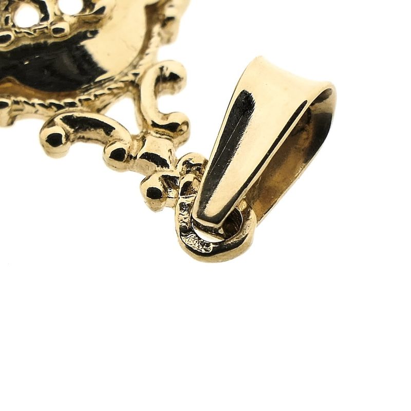 Image 4 of Vintage gold pendant with garnet and filigree technique