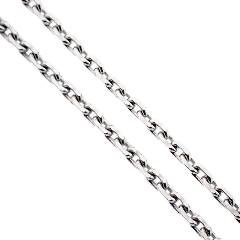 Image 2 of White gold thin anchor link necklace; Binder | 51 cm