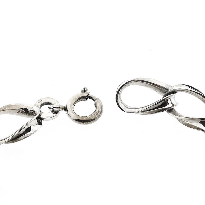 Image 4 of Silver Wide Gourmet Link Bracelet