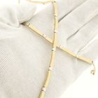 Image 9 of Two-tone gold bar link necklace | 42.5 cm