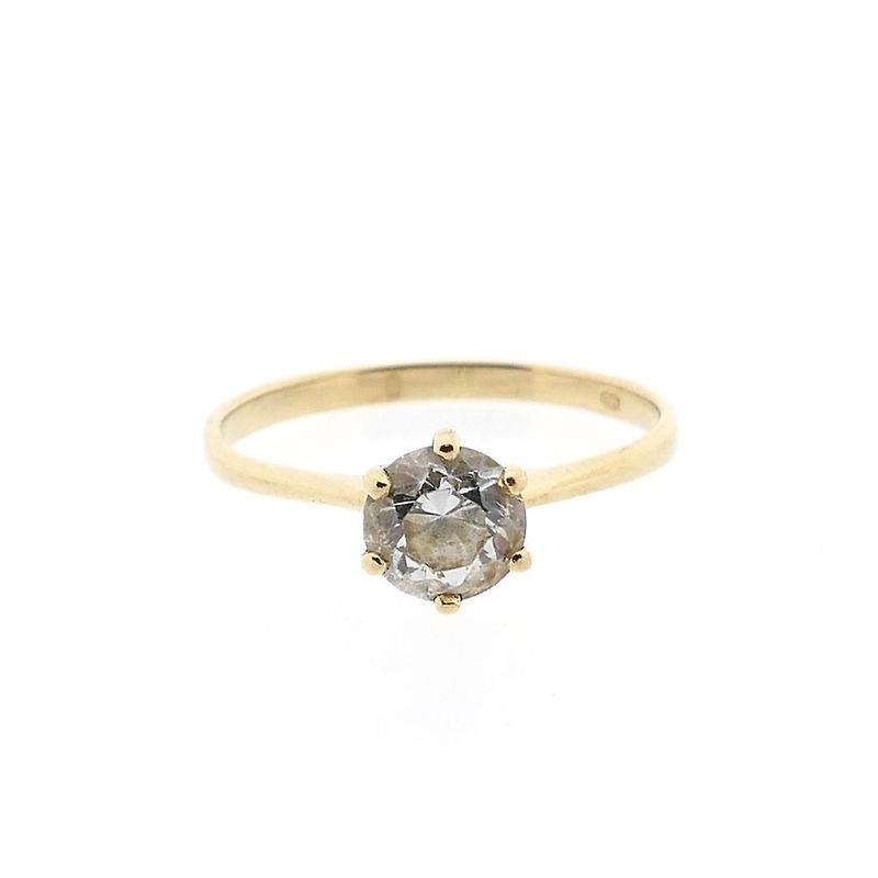 Image 3 of Gold Solitaire Ring with Zirconia
