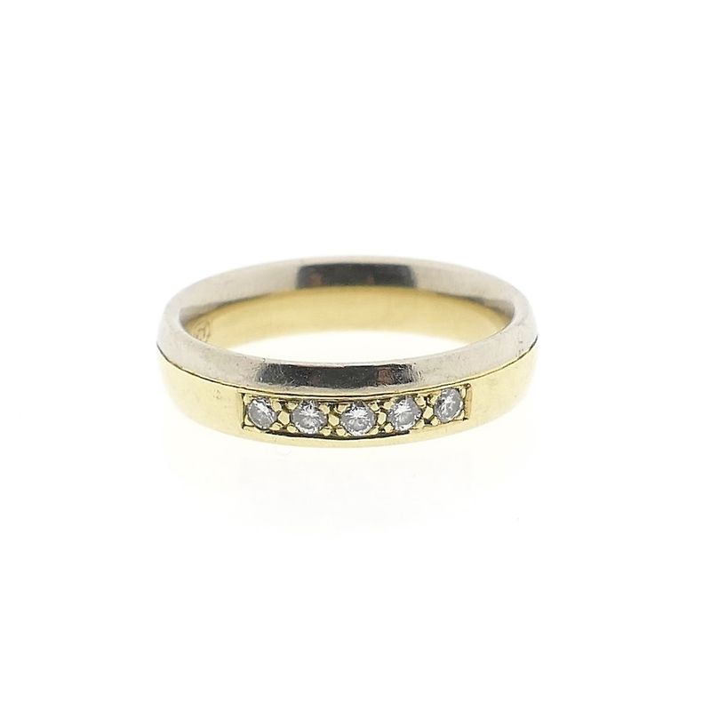 Image 2 of Two-tone gold ring with diamond; 0.20 ct.