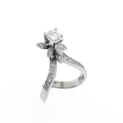 Image 1 of White gold cocktail ring with diamond | 0.76 ct.