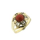 Image 1 of Gold ring with red coral | Vintage