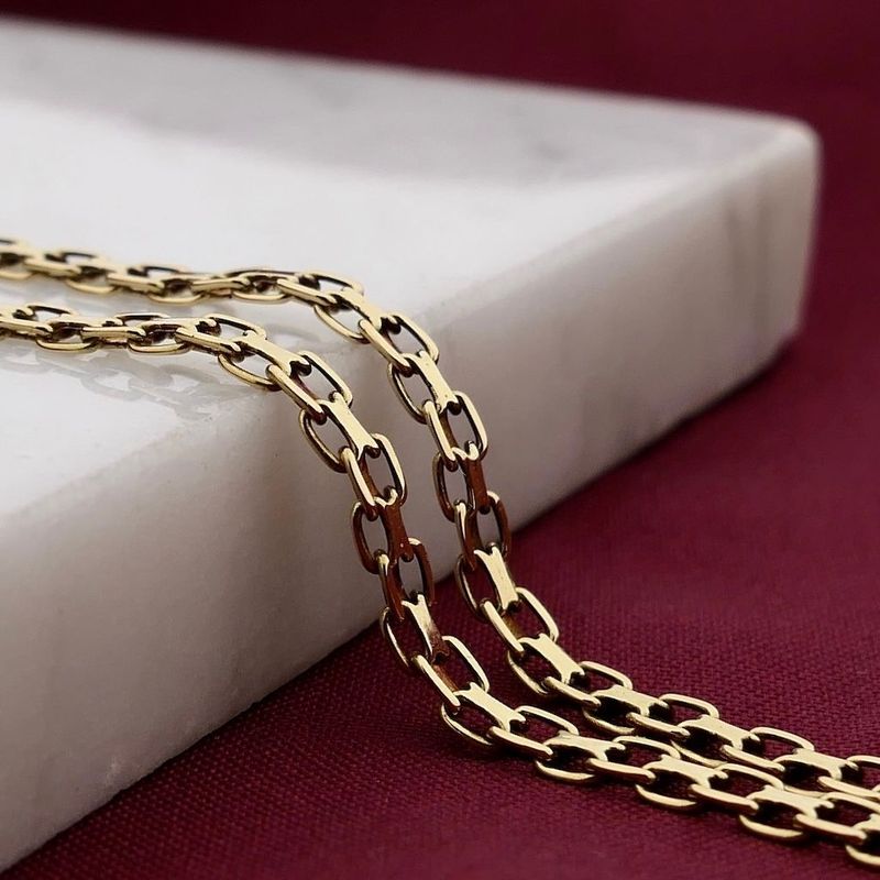 Afbeelding 2 van Gouden fantasie/ankerschakel ketting