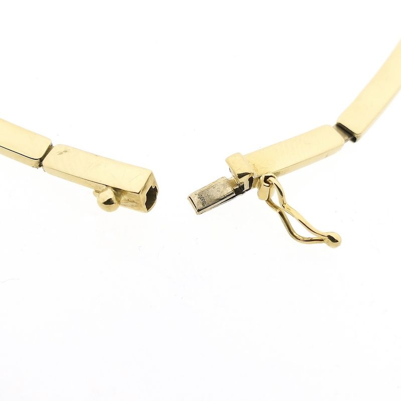 Image 4 of Gold bar link necklace; 46.5 cm