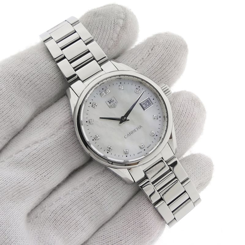Image 13 of TAG Heuer Carrera 'Mother of Pearl' women's watch with diamonds