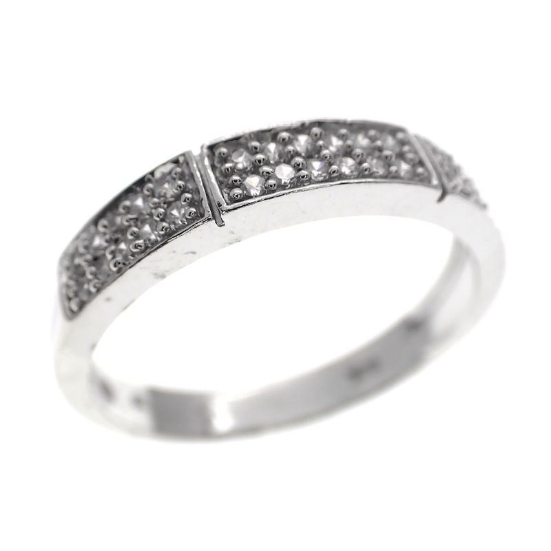 Image 1 of Silver pavé ring with zirconia