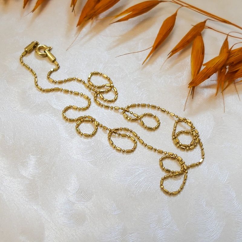 Image 2 of 18K Gold Bamboo Link Chain | 45cm
