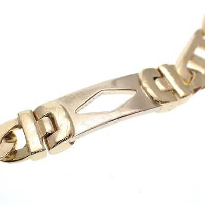 Image 2 of Two-tone gold link bracelet with diamonds