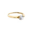 Afbeelding 4 van Gouden solitair ring met zirconia