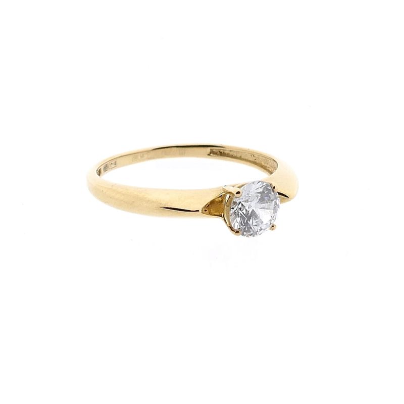 Afbeelding 4 van Gouden solitair ring met zirconia