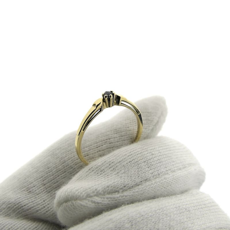 Image 7 of Gold solitaire ring with sapphire