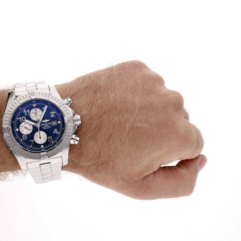 Image 16 of Breitling Super Avenger 'Blue' A13370; Chronograph men's watch