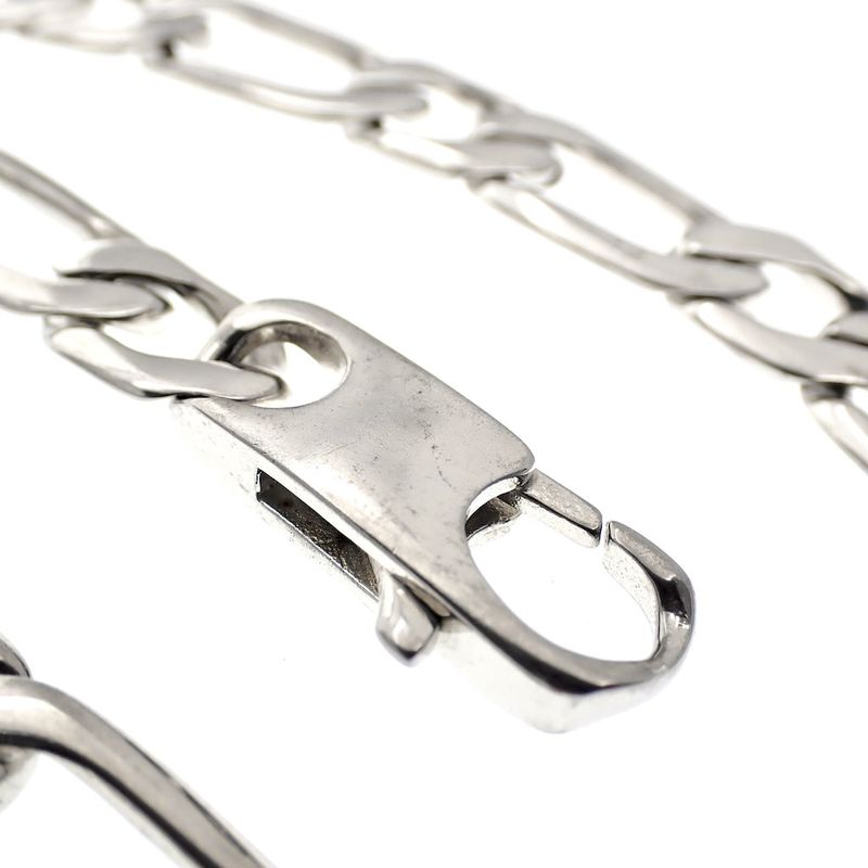 Image 4 of Silver wide gourmet link necklace | 51 cm