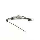 Image 6 of White gold Art Nouveau brooch set with pearl and diamond; 0.27 ct.